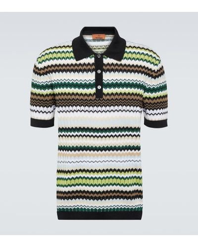 Missoni Zig Zag Cotton Polo Shirt - Green