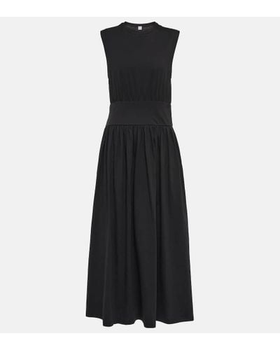 Totême Cotton Midi Dress - Black