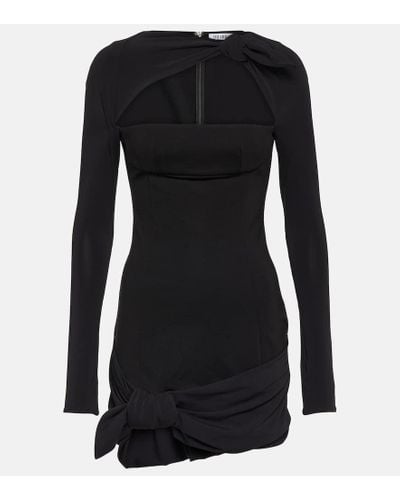 The Attico Jersey Minidress With Cut-out Details - Black