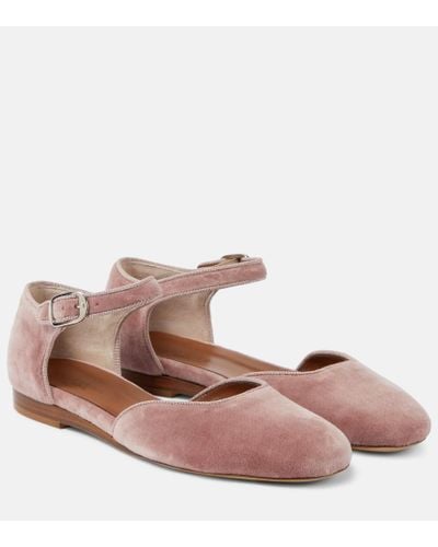 Le Monde Beryl Velvet Ballet Flats - Pink