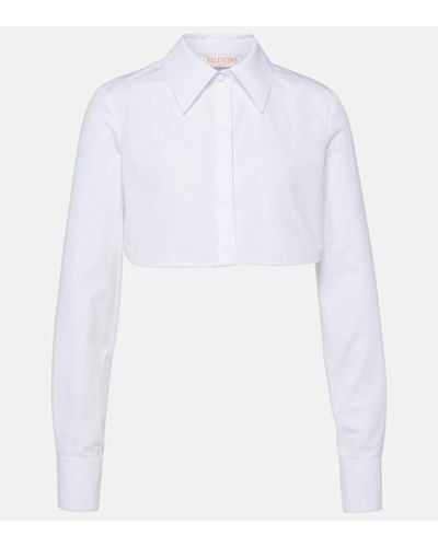 Valentino Chemise raccourcie en coton - Blanc