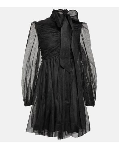 Zimmermann Vestido corto de tul con lazo - Negro