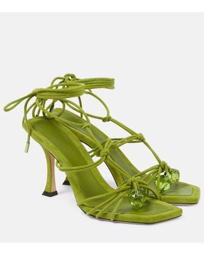 Jimmy Choo Jemma 90 Embellished Suede Sandals - Green