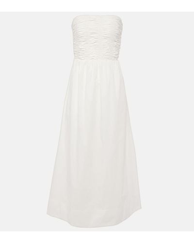 Faithfull The Brand Dominquez Strapless Cotton Midi Dress - White