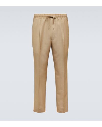 Comme des Garçons Wool And Mohair Twill Slim Trousers - Natural