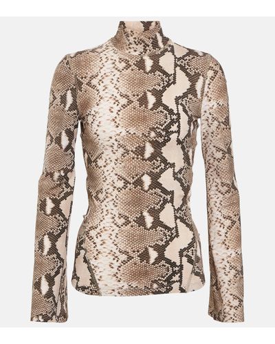 Stella McCartney Snake-print Turtleneck Top - Multicolour