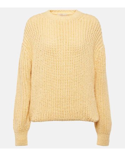 Loro Piana Ribbed-knit Silk Sweater - Yellow