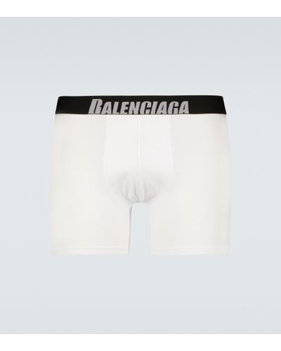 Balenciaga Boxershorts aus Baumwoll-Jersey mit Logo - Weiß