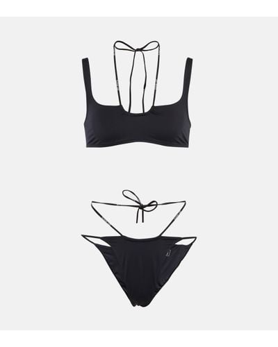 Off-White c/o Virgil Abloh Logo-print Two-piece Bikini - Black