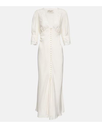 RIXO London Novia - vestido largo Simone bordado - Blanco