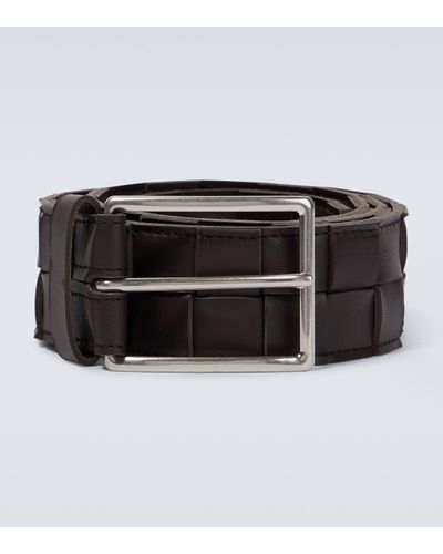 Bottega Veneta Maxi Intreccio Leather Belt - Black