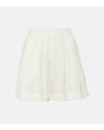 Asceno Zurich Linen Shorts - White