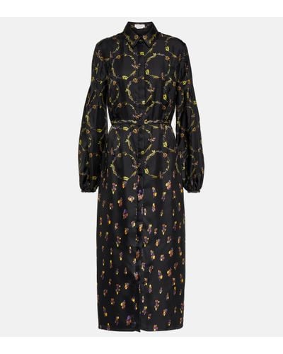 Gabriela Hearst Mauri Printed Silk Twill Maxi Dress - Black
