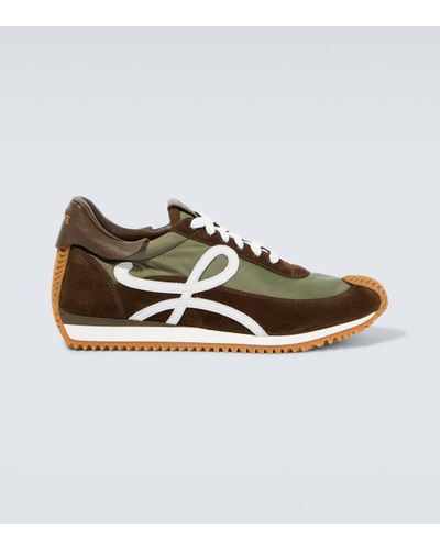 Loewe Flow Runner Suede-trimmed Trainers - Multicolour