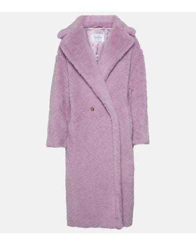 Max Mara Tedgirl Alpaca-blend Coat - Purple