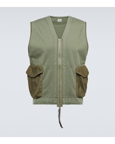 C.P. Company Cotton Jersey Vest - Green
