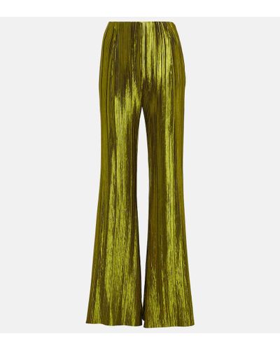 Galvan London Pantaloni Nuage in crepe con pieghe - Verde