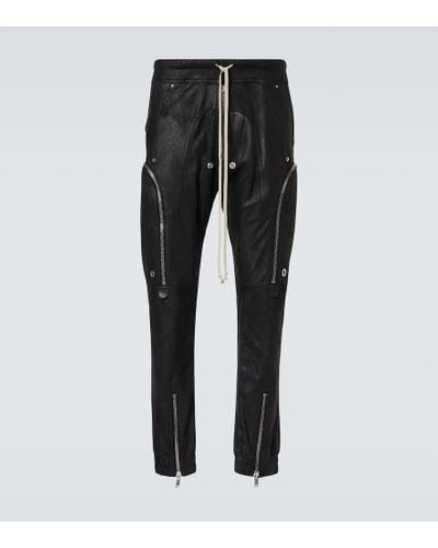Rick Owens Leather Cargo Pants - Black
