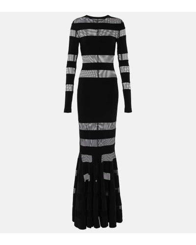 Norma Kamali Spliced Dress Fishtail Gown - Black