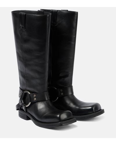 Acne Studios Leather Knee-high Biker Boots - Black