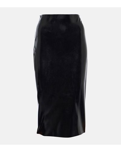 Alaïa Latex Pencil Skirt - Black