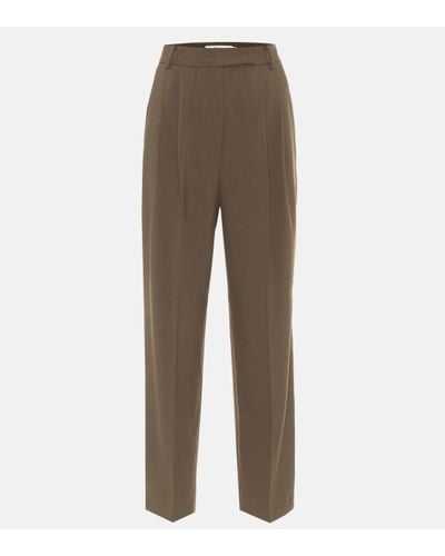 Frankie Shop Bea High-rise Straight Trousers - Brown