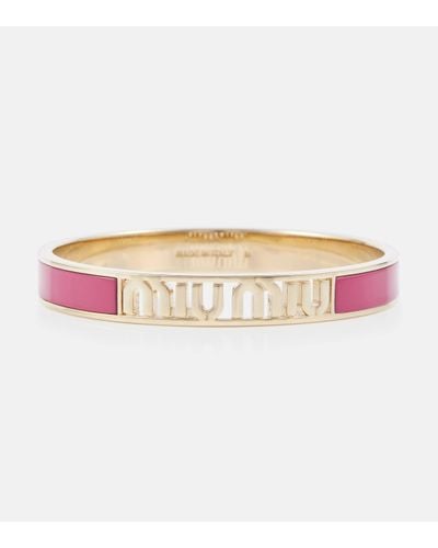 Miu Miu Logo Enamelled Bracelet - Pink
