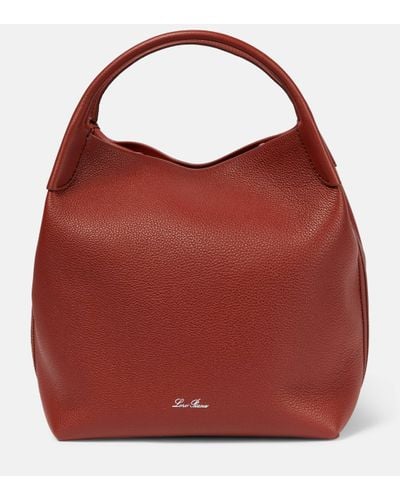 Loro Piana Bale Medium Leather Tote Bag - Red
