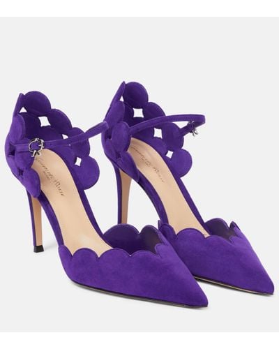 Gianvito Rossi Suede Court Shoes - Purple