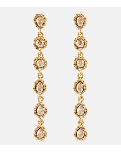 Oscar de la Renta Lintzer Crystal-embellished Drop Earrings - Metallic