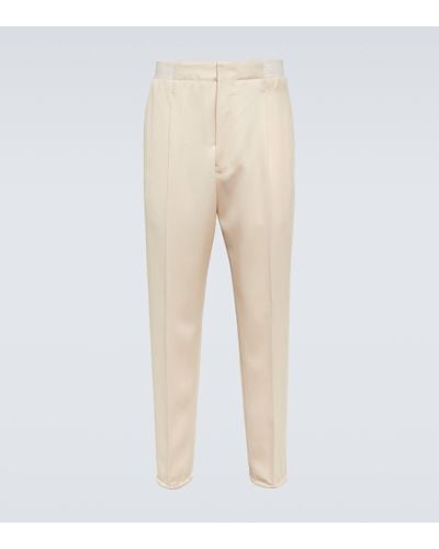 Zegna Straight Wool Trousers - Natural