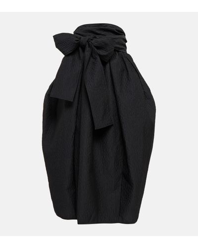 Cecilie Bahnsen Junita Bow-detail Stria Matelasse Midi Skirt - Black