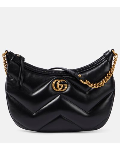 Gucci GG Marmont Small Matelasse Leather Shoulder Bag - Black