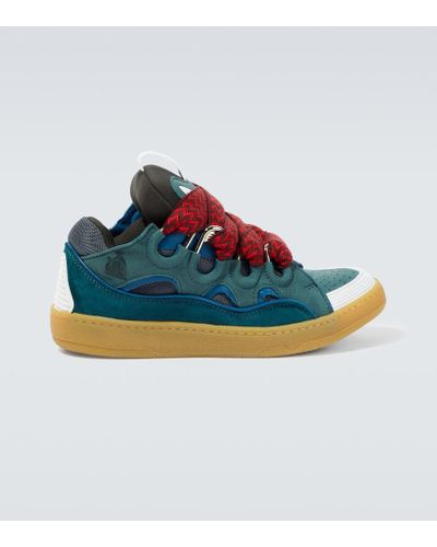 Lanvin Sneakers Curb aus Veloursleder - Blau