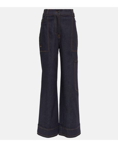 Tom Ford Jean ample a taille haute - Bleu