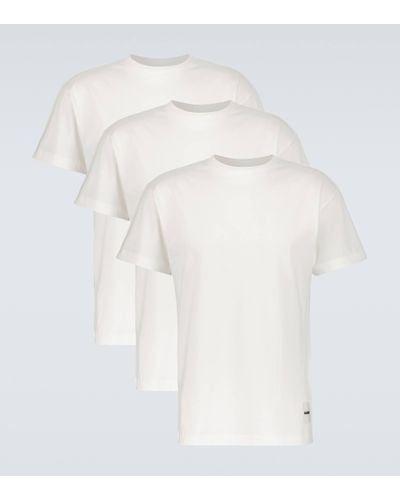 Jil Sander Lot de trois T-shirts en coton - Blanc