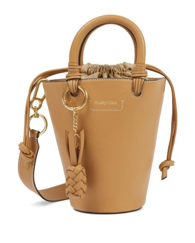 See By Chloé Cecilya Mini Leather Bucket Bag - Brown
