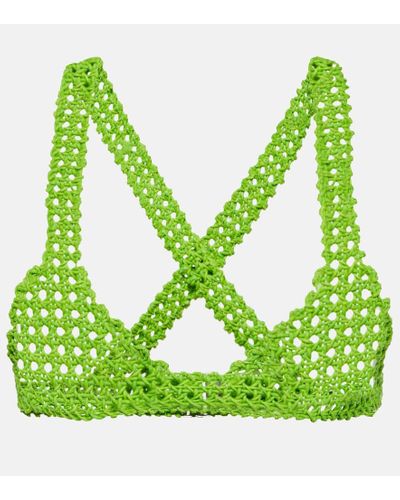 Roberta Einer Bralette Element in crochet di cotone - Verde