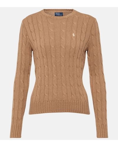 Polo Ralph Lauren Cable-knit Wool-cashmere Jumper - Brown