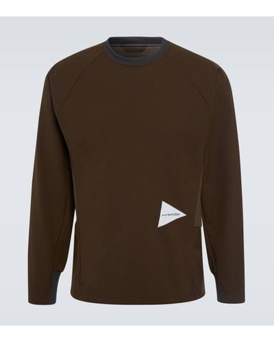 and wander Hybrid Sweatshirt - Brown