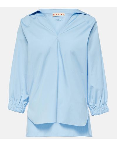 Marni Cotton Poplin Shirt - Blue