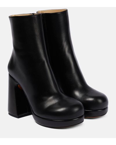 Proenza Schouler Forma Platform Leather Boots - Black