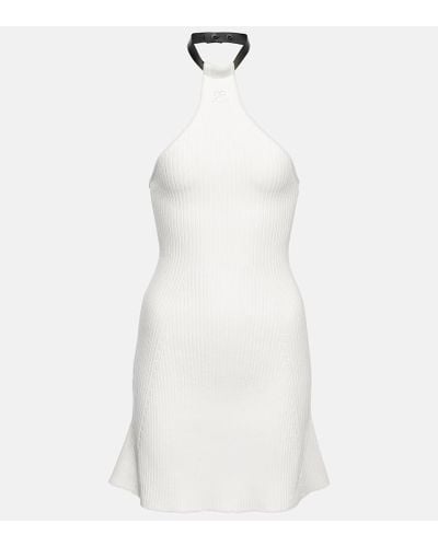 Courreges Ribbed-knit Halterneck Minidress - White