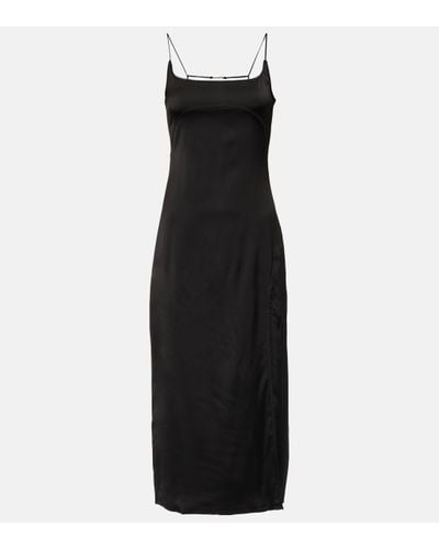 Jacquemus La Robe Notte Satin Midi Dress - Black