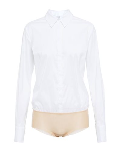 Wolford London Effect Cotton-blend Bodysuit - White