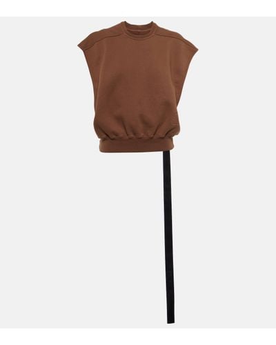 Rick Owens Oversized Cotton Jersey Top - Brown