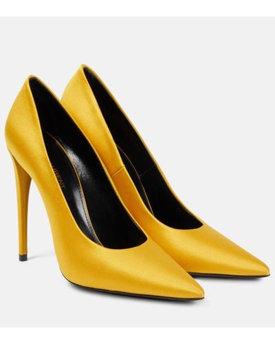 Saint Laurent Monceau 110 Satin Crepe Court Shoes - Yellow
