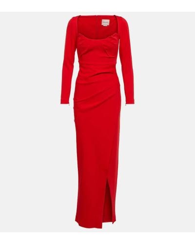 Roland Mouret Abito lungo in cady - Rosso