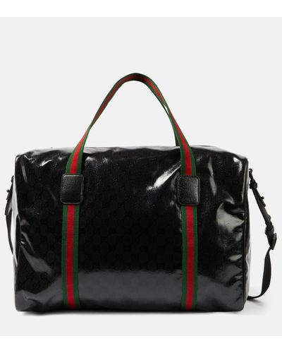 Gucci Web Stripe GG Canvas Duffle Bag - Black