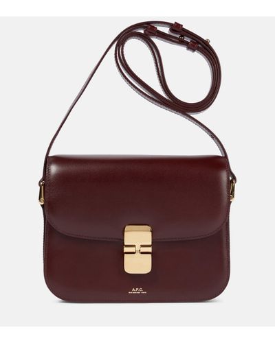 A.P.C. Grace Small Leather Crossbody Bag - Brown